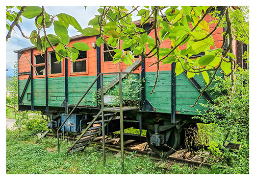 Alter Eisenbahnwaggon in der Pfalz